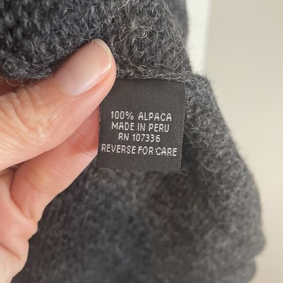 Nellik Women’s Long Cardigan 100% Alpaca Gray XS Toggle Button Wrap 3/4 Sleeve - Picture 7 of 10